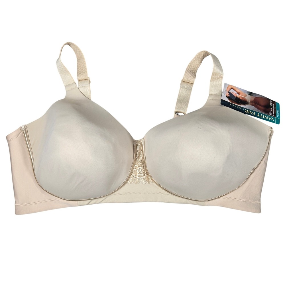 Vanity Fair Beauty Back Smoother Wireless Bra 44DD Beige Full Figure 71380 NWT